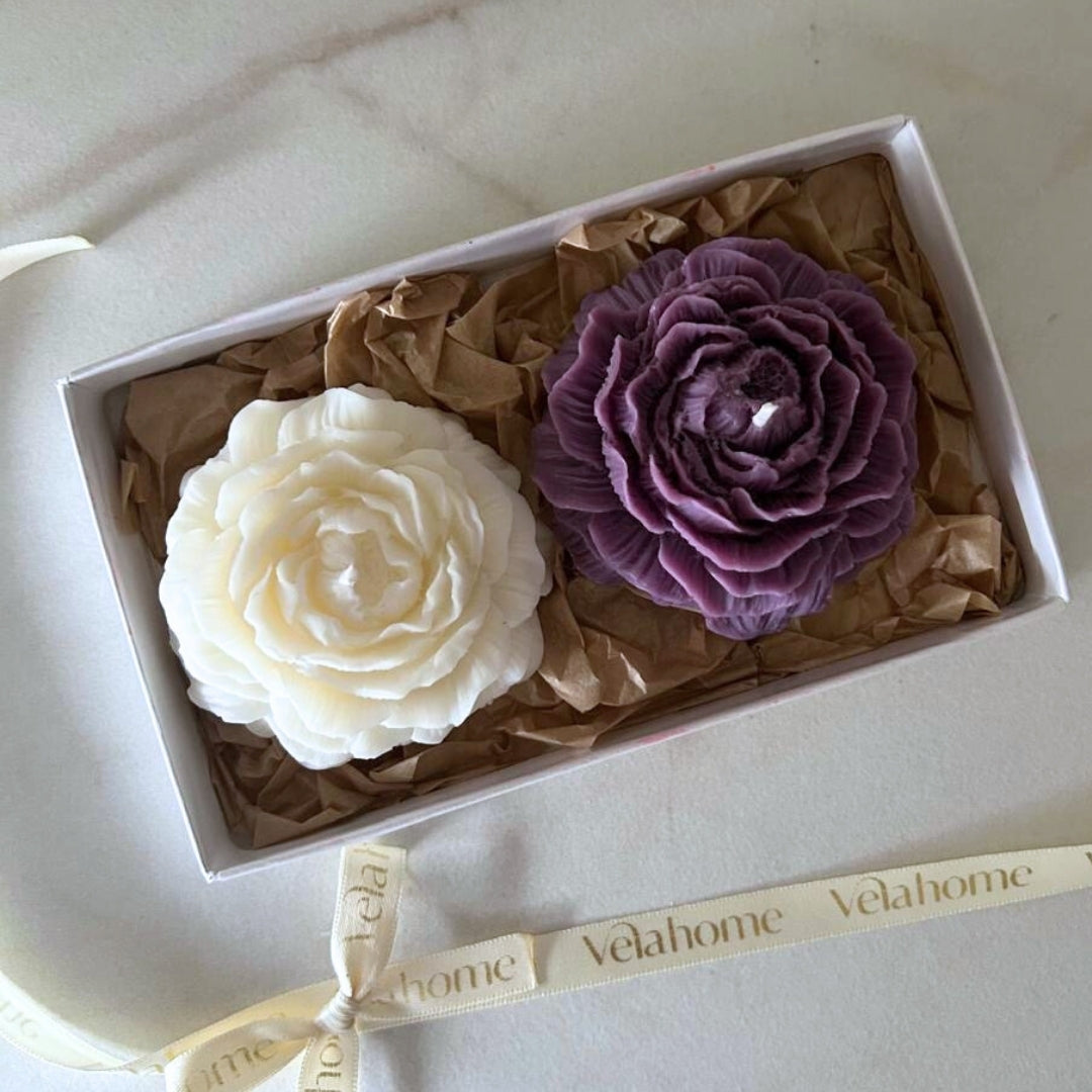 Vela Peonía Set 2 Piezas