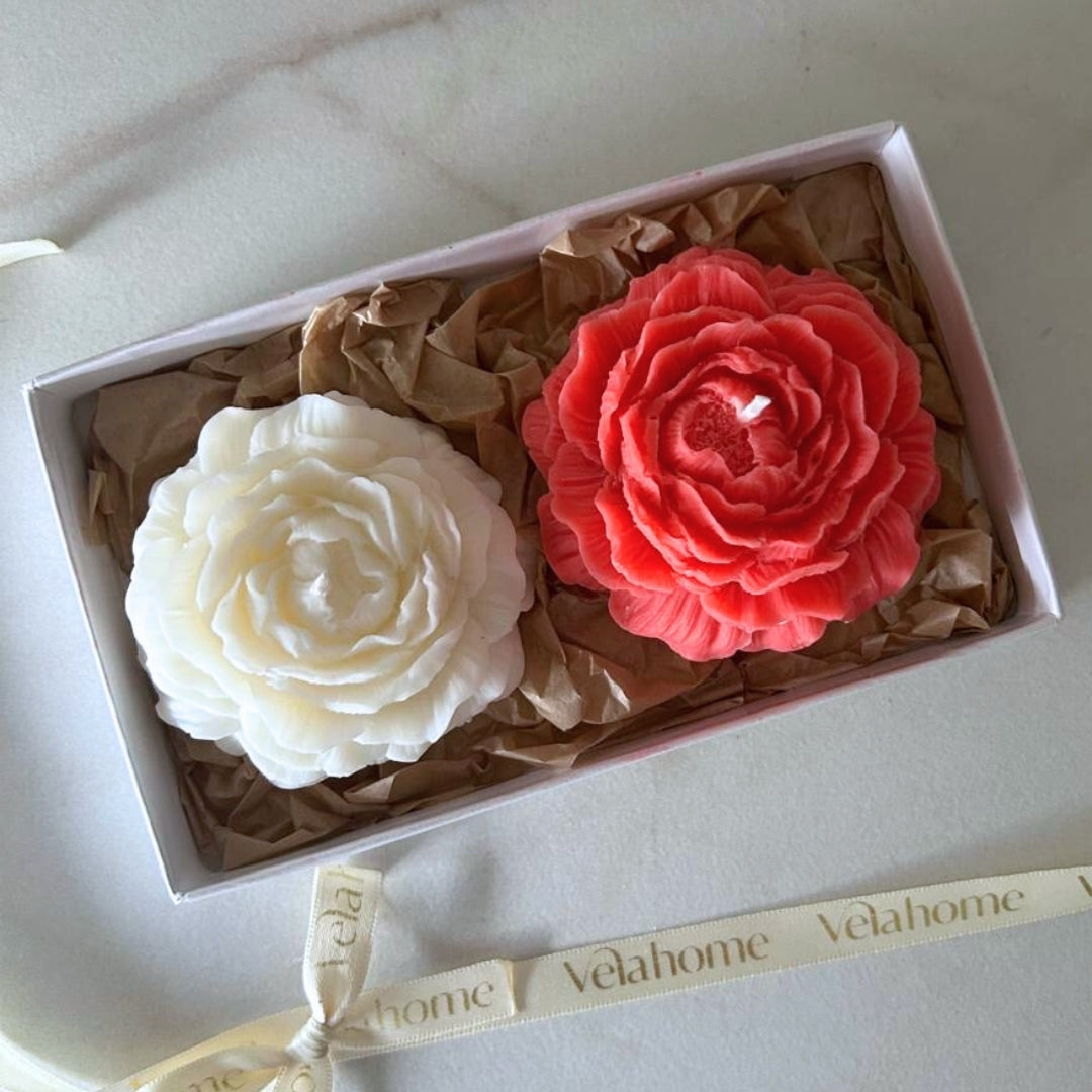 Vela Peonía Set 2 Piezas