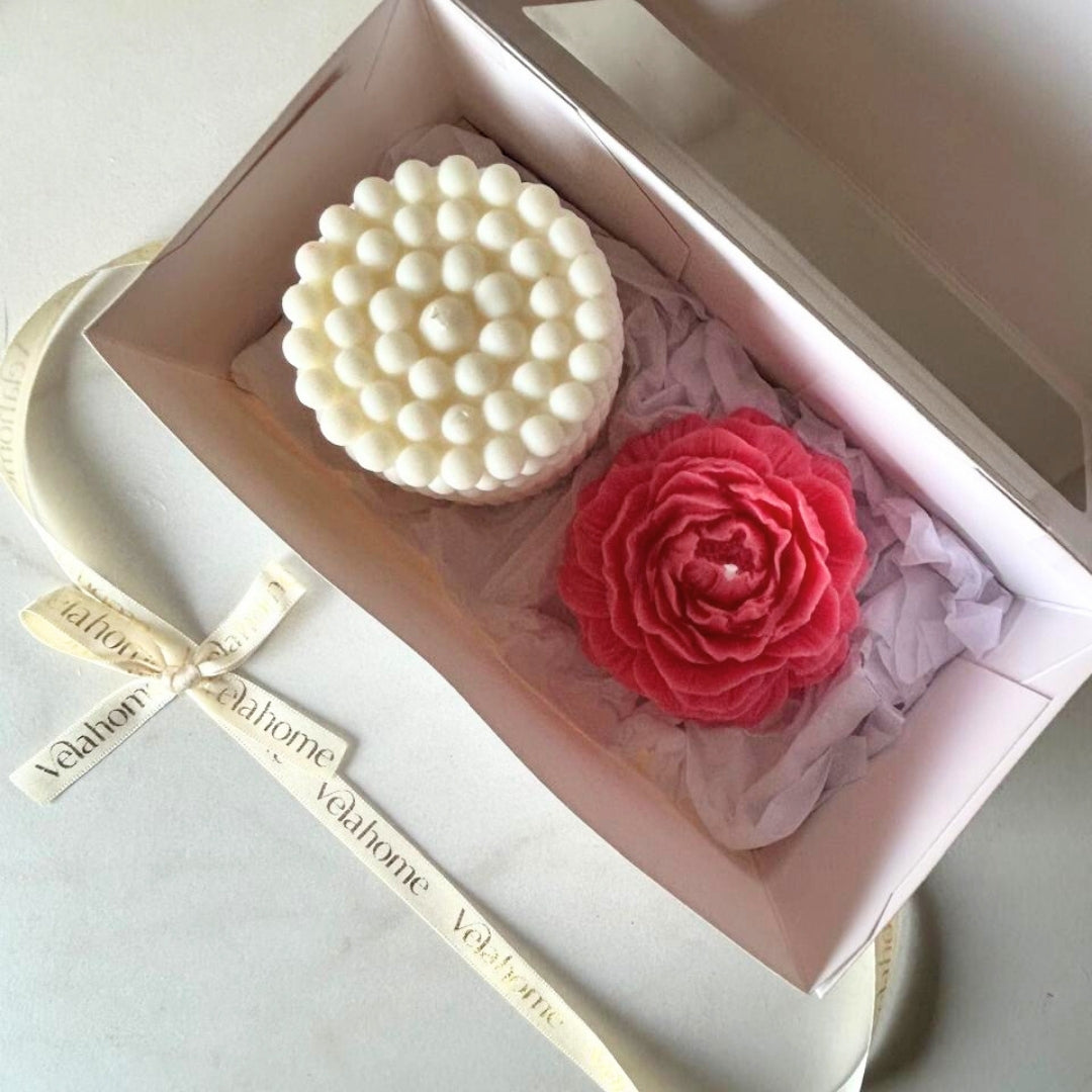 Vela Peonía & Drops Set