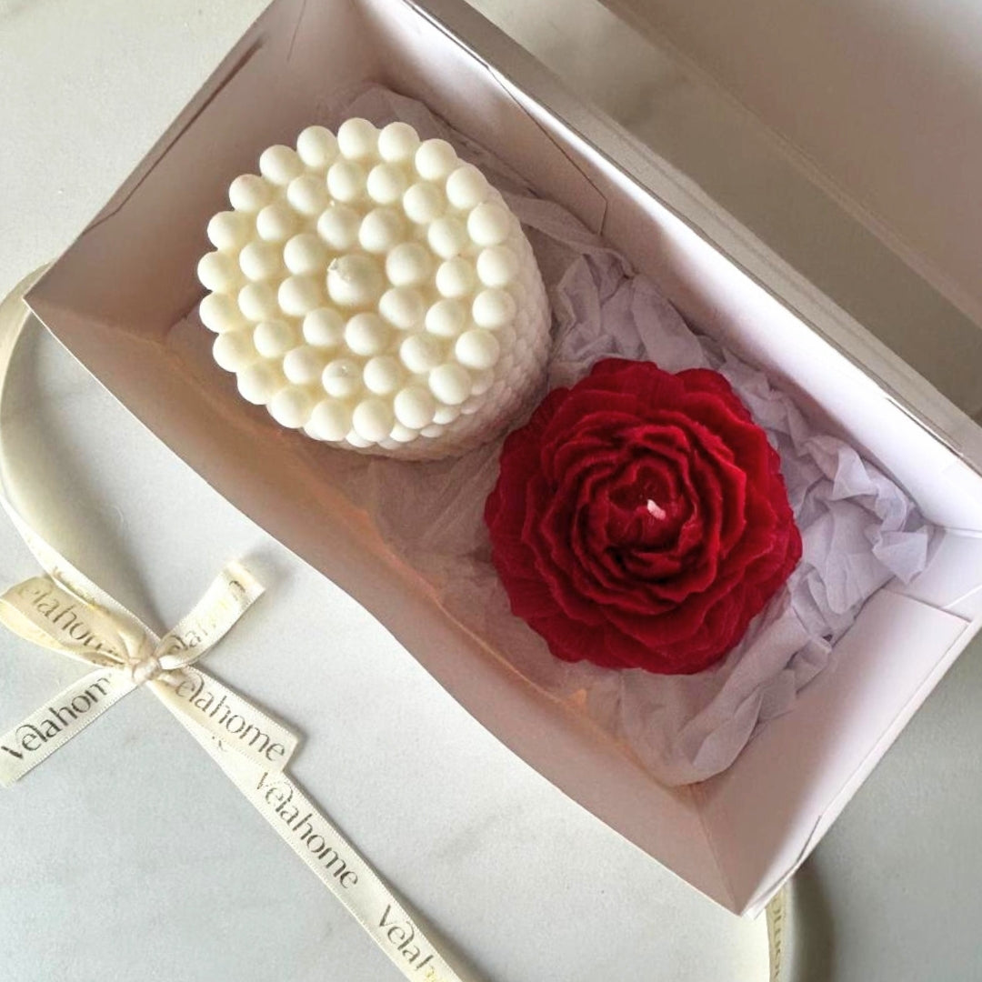 Vela Peonía & Drops Set