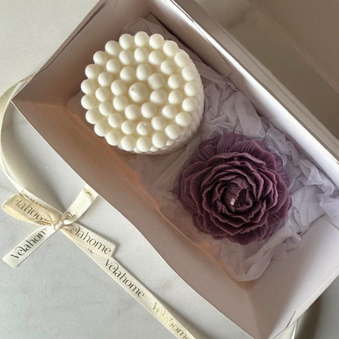 Vela Peonía & Drops Set