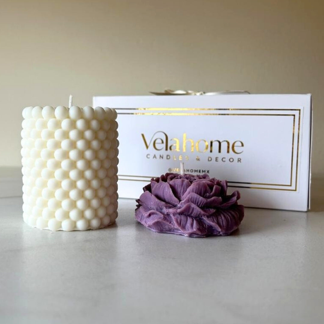 Vela Peonía & Drops Set