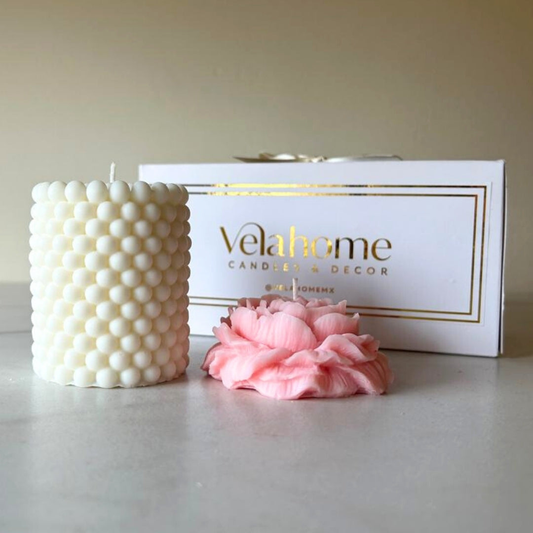 Vela Peonía & Drops Set