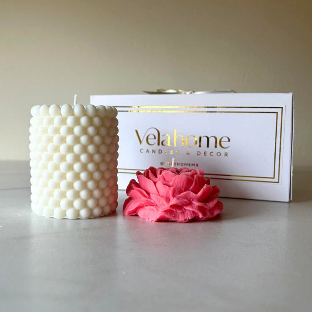 Vela Peonía & Drops Set