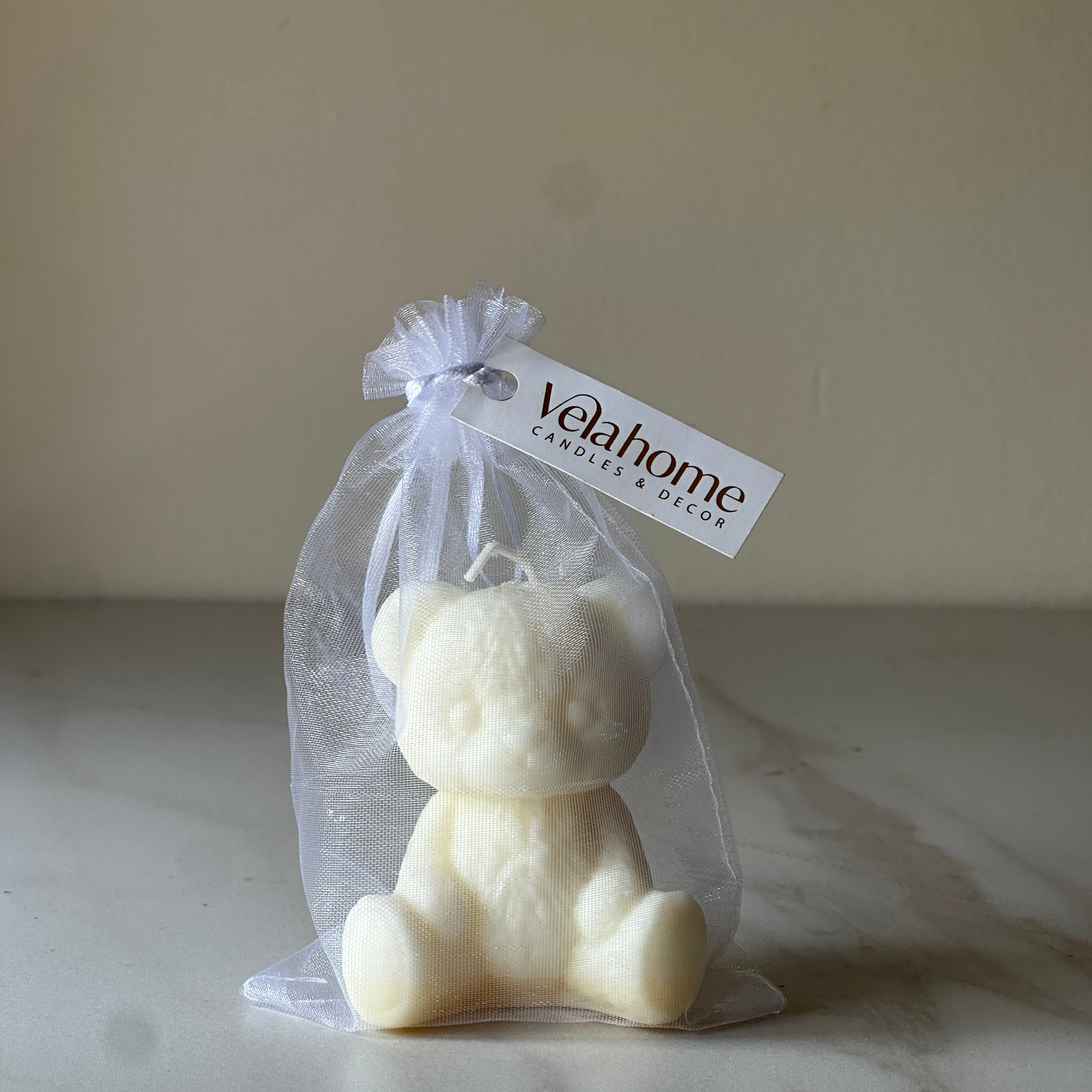 Vela Osito Teddy en bolsa de organza