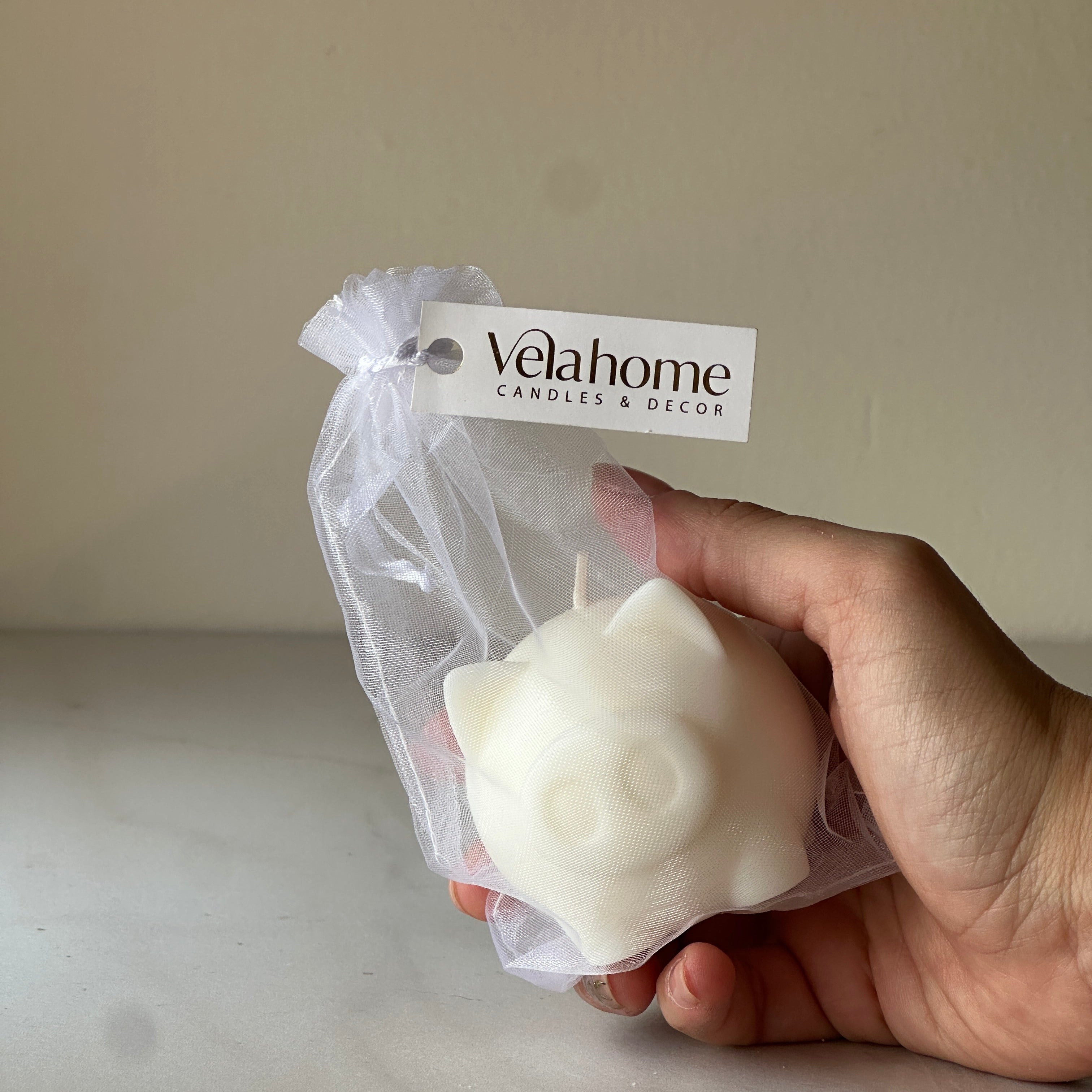 Vela Cerdito en bolsa de organza
