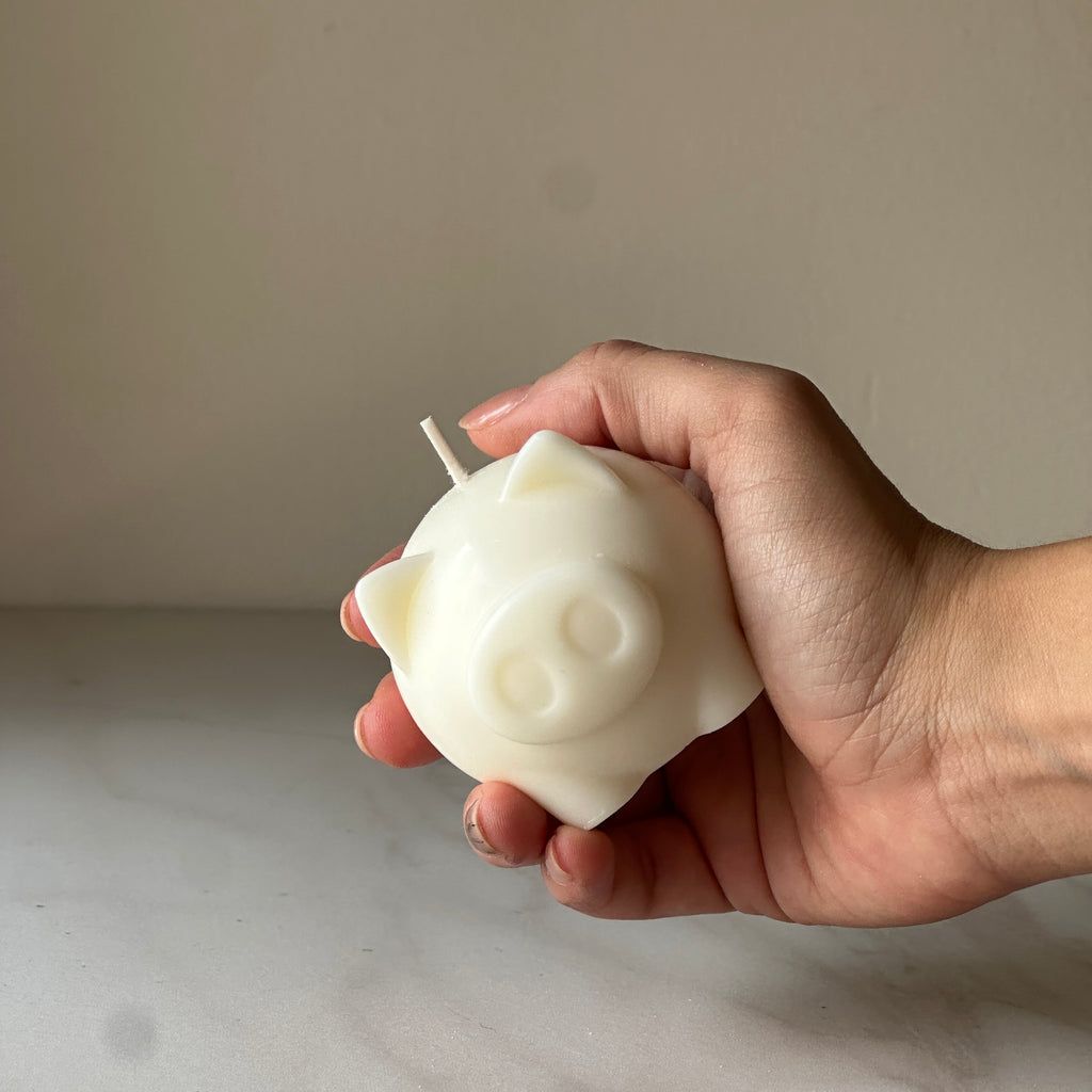 Vela Cerdito en bolsa de organza
