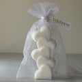 Vela Torre de Corazones en bolsa de organza
