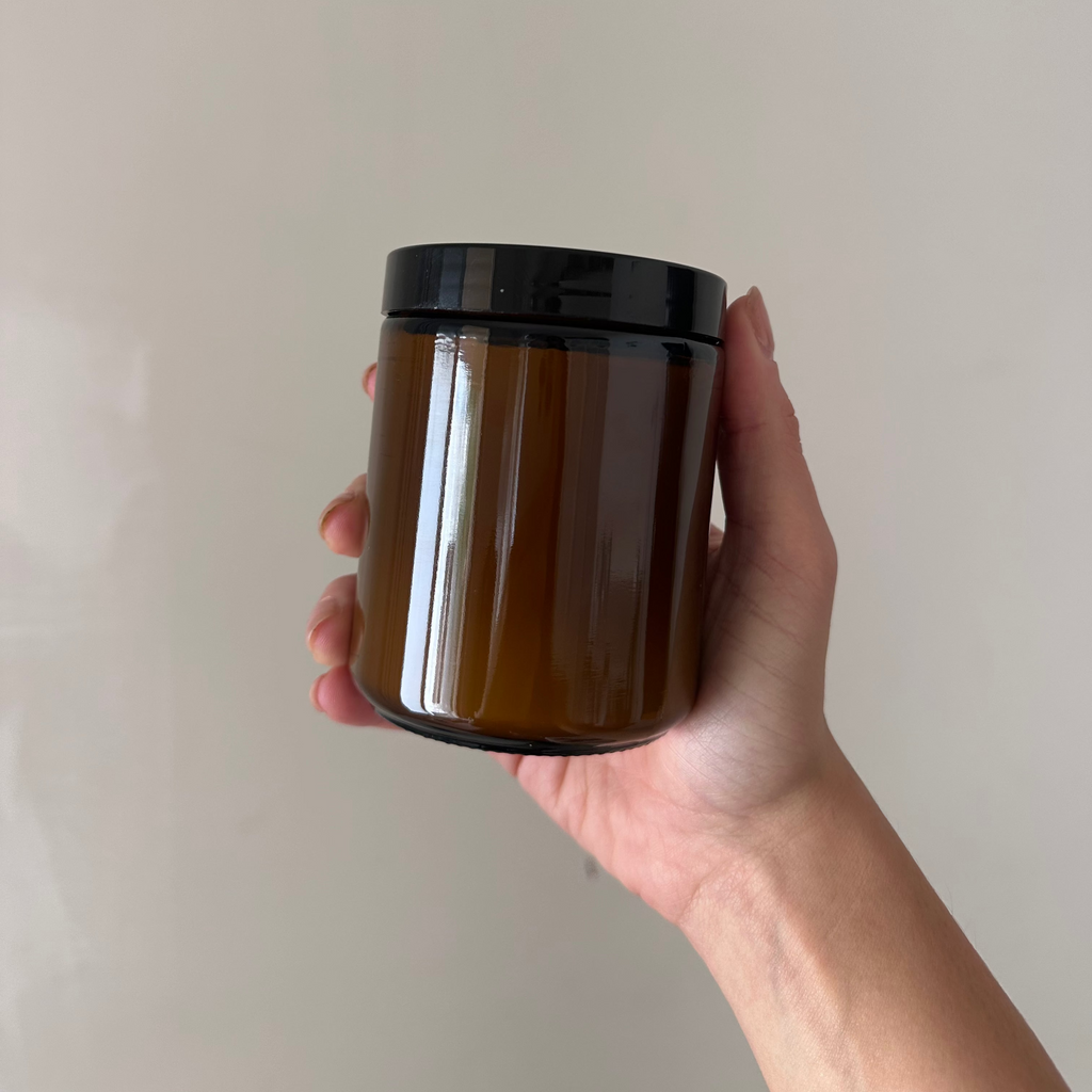 Vela Frasco Ámbar 8 oz