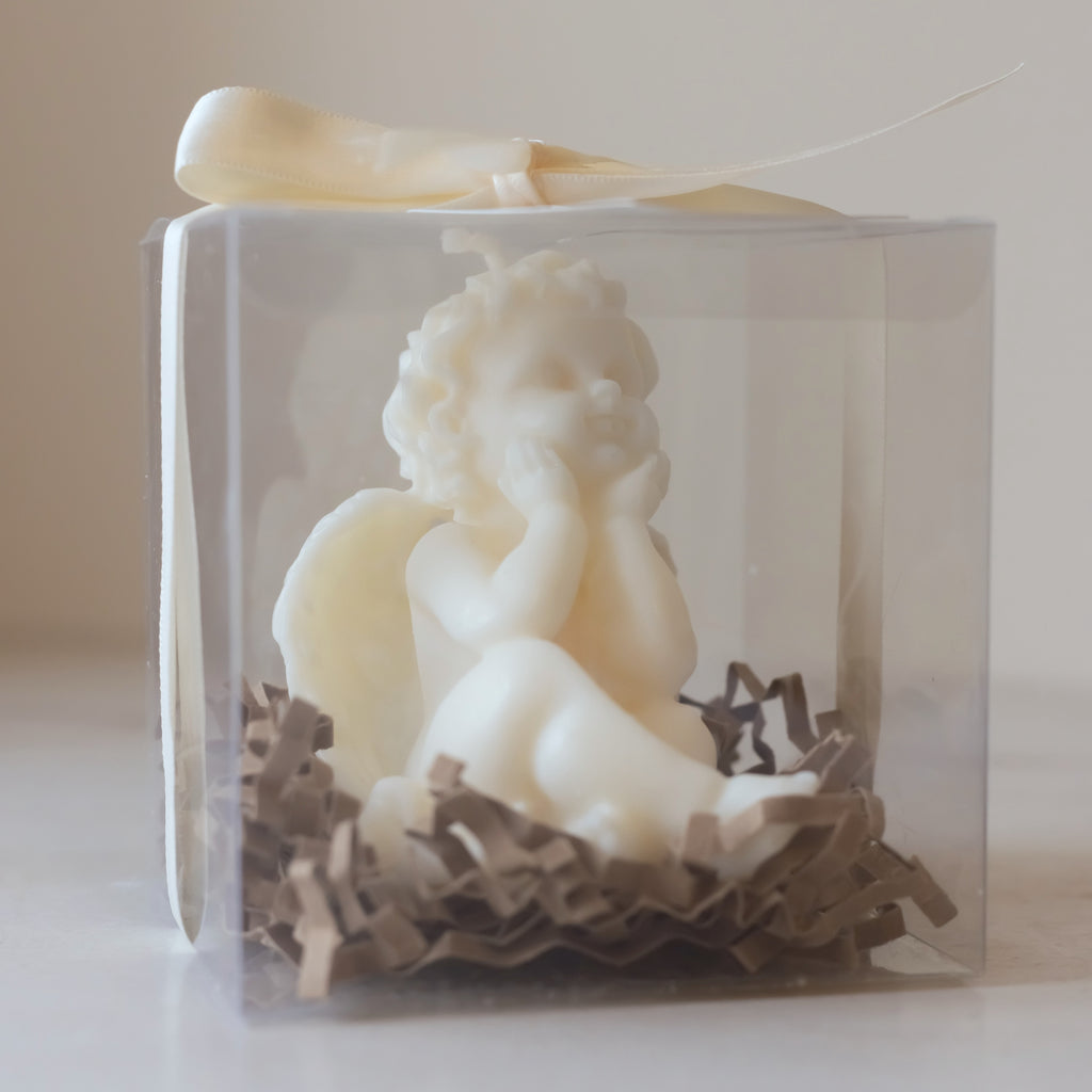 Vela Ángel en caja de acetato