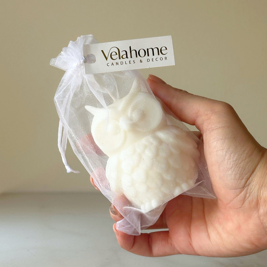 Vela Búho en Bolsa de Organza