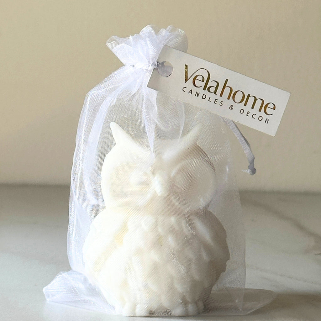 Vela Búho en Bolsa de Organza