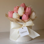 Bouquet de Tulipanes Rosa & Blanco