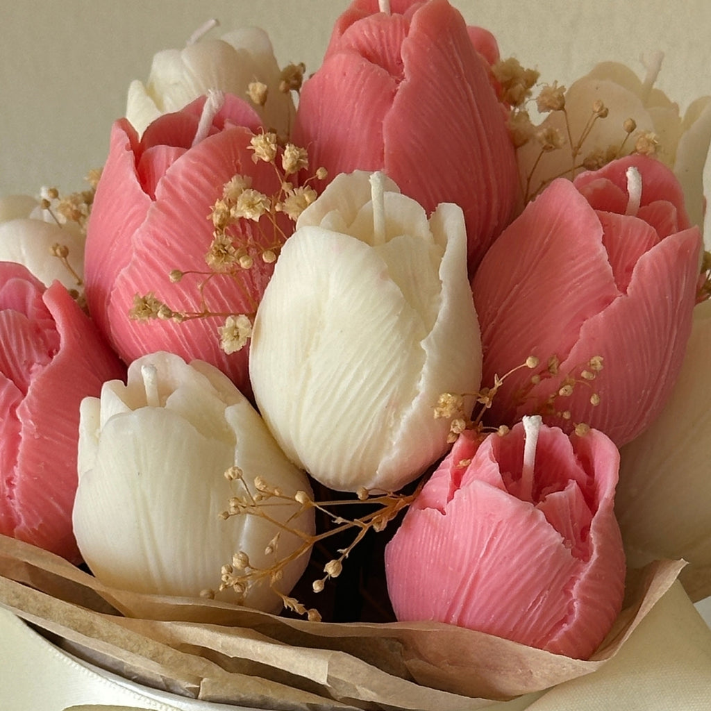 Bouquet de Tulipanes Rosa & Blanco