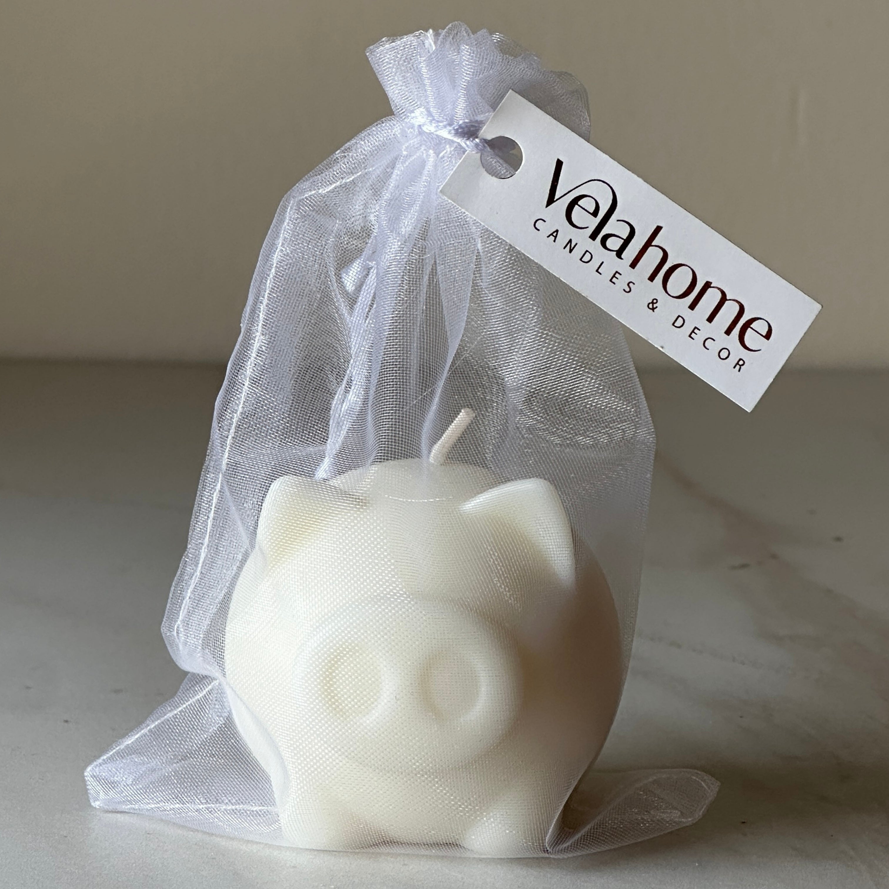Vela Cerdito en Bolsa de Organza
