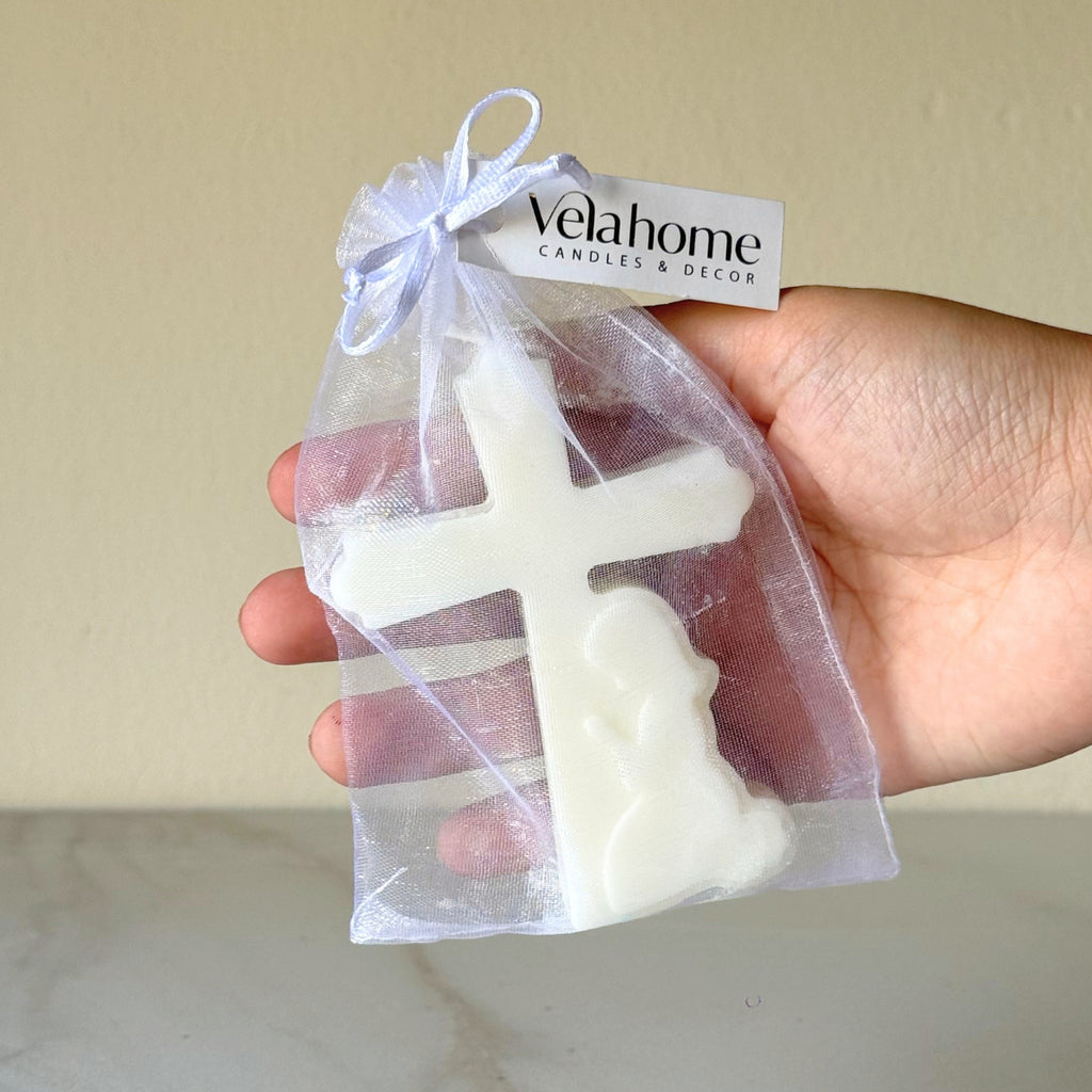 Vela Cruz con Niña en bolsa de organza
