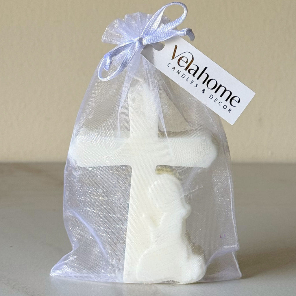 Vela Cruz con Niña en bolsa de organza