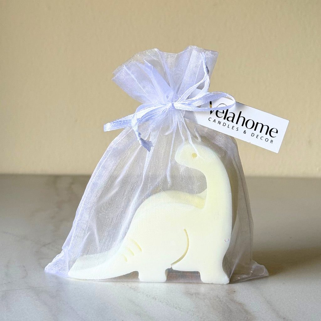 Vela Dinosaurio en bolsa de organza