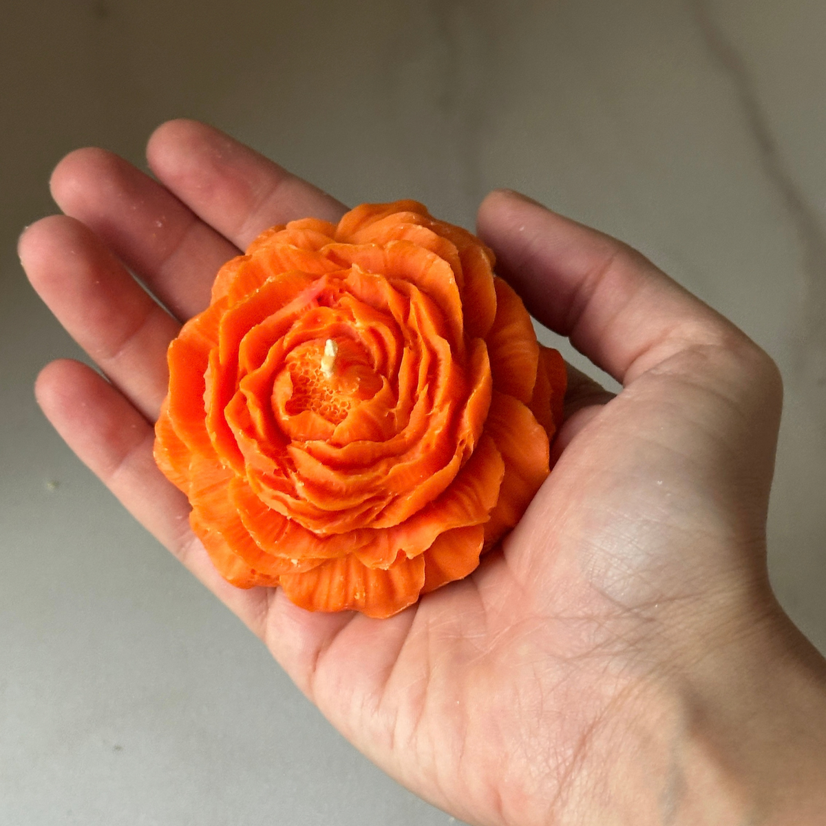 20 Velas Flor Naranja 7 cm