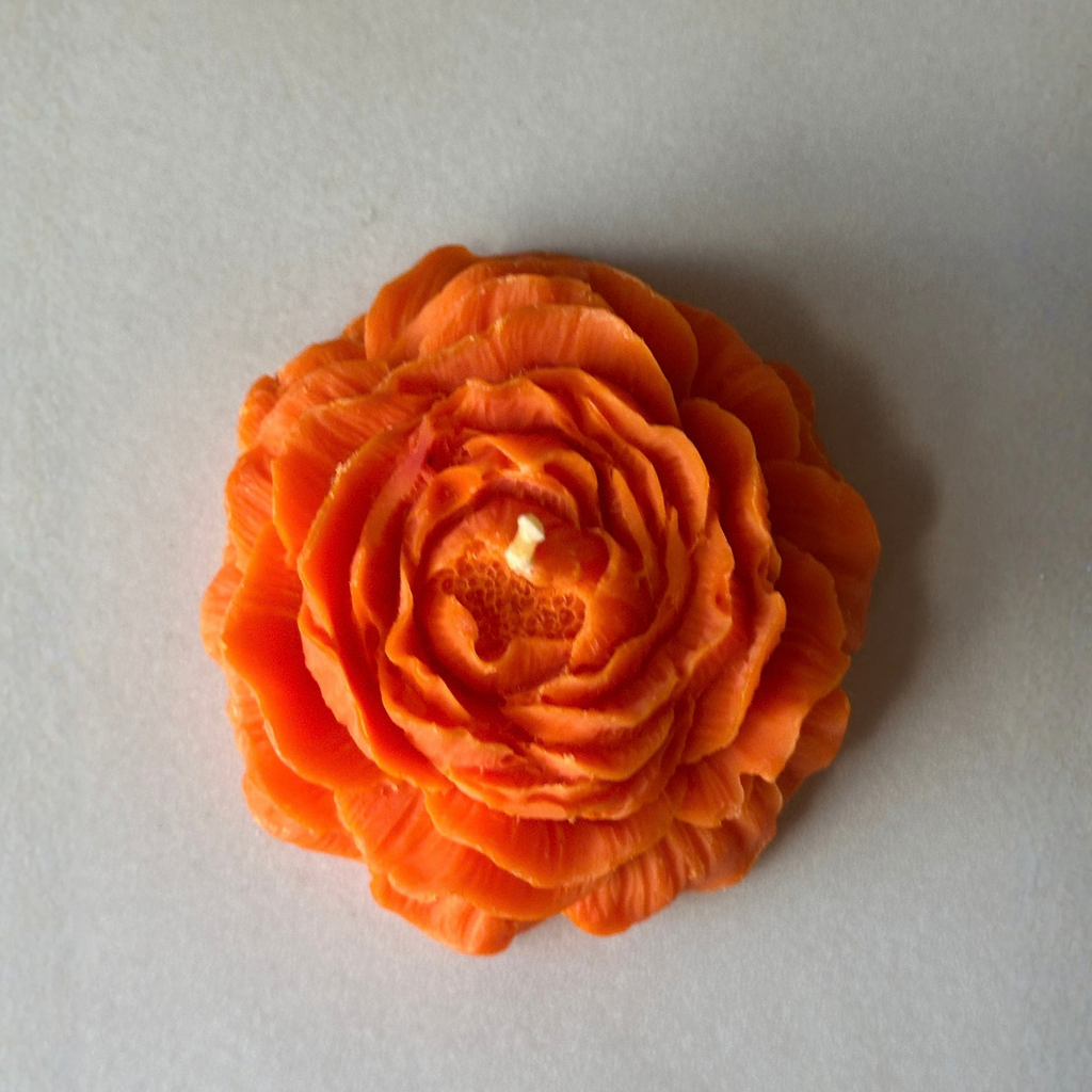 20 Velas Flor Naranja 7 cm