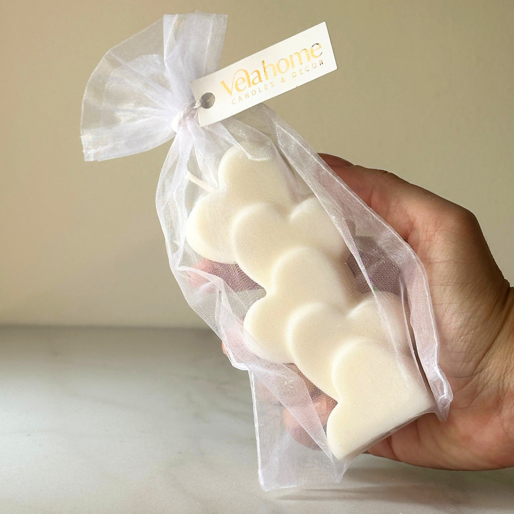 Vela Torre de Corazones en Bolsa de Organza