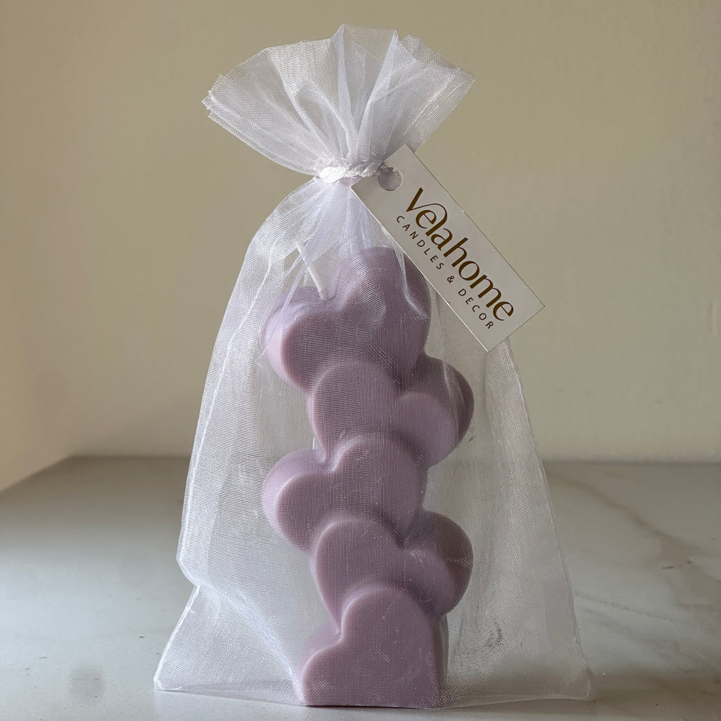Vela Torre de corazones en bolsa de organza