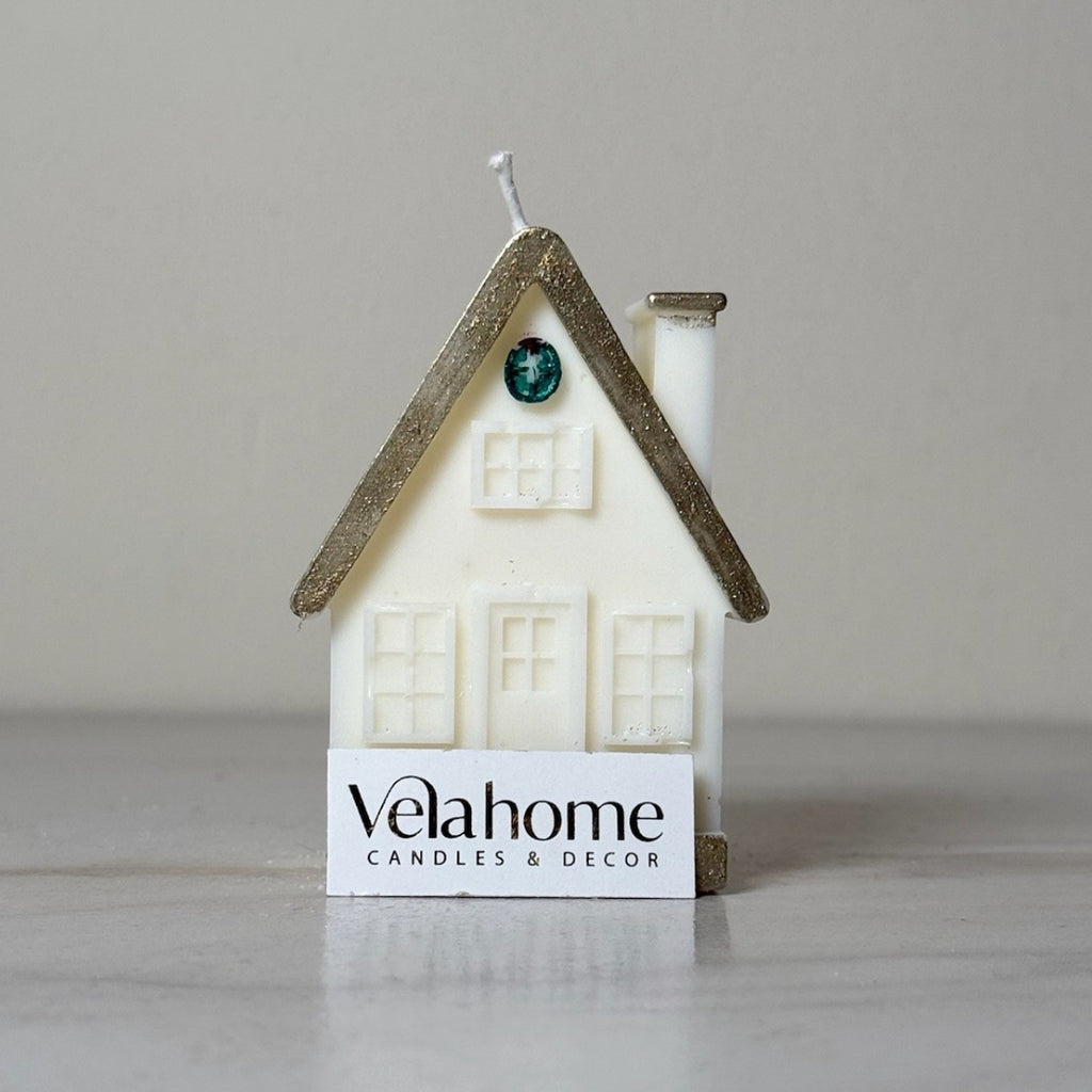 Vela Casa Navideña con Chimenea