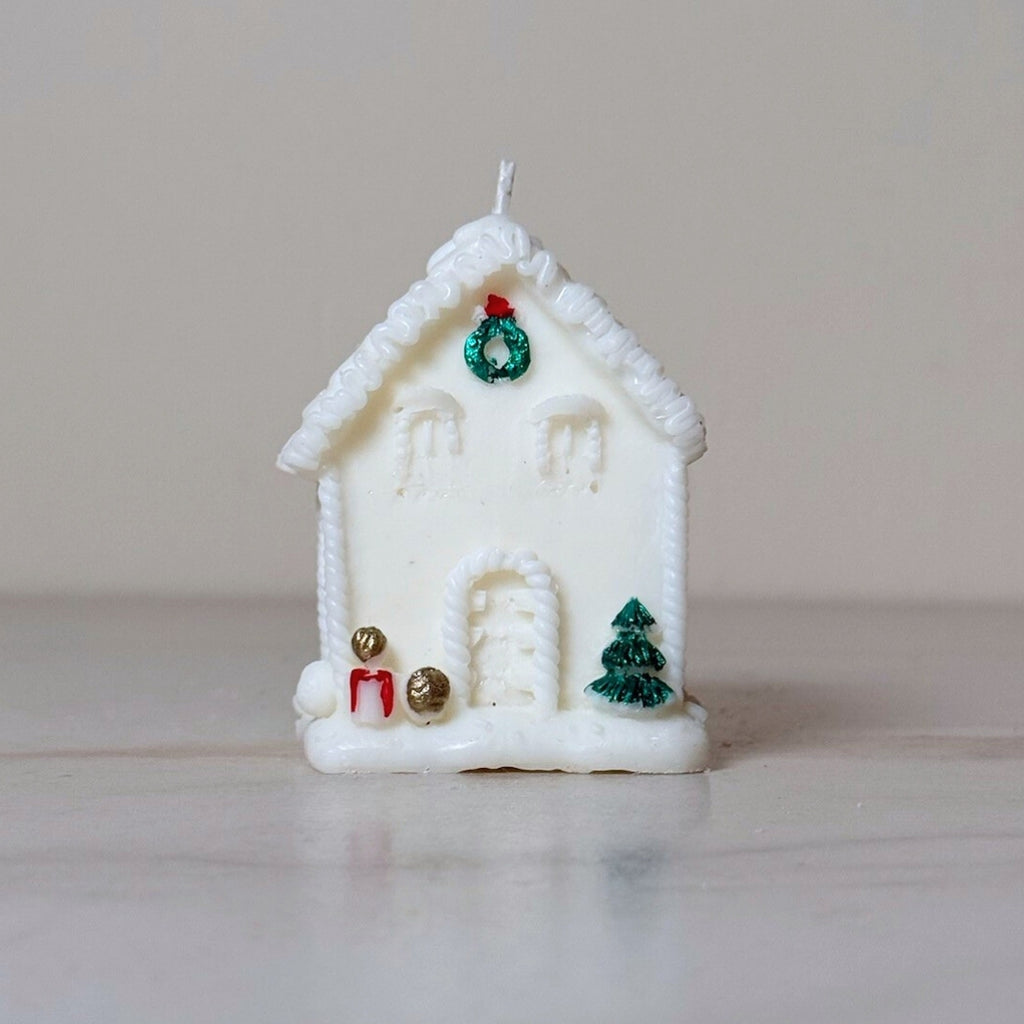 Vela Casa Navideña Nevada