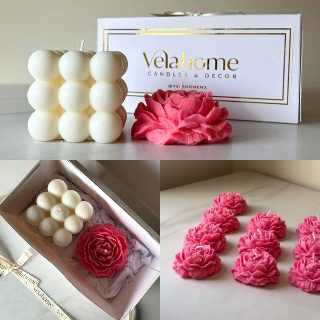 Vela Peonía & Bubble Set