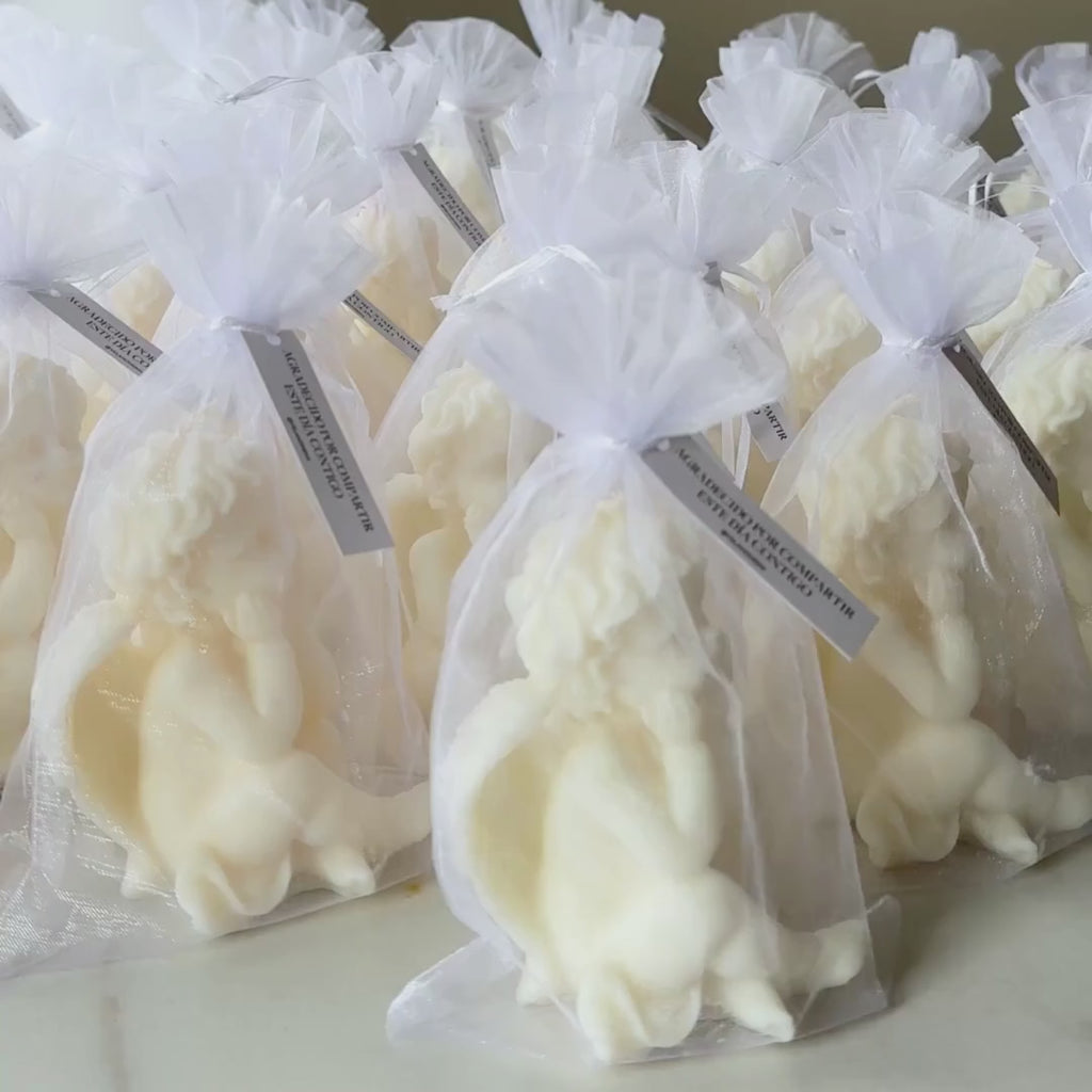 Vela Ángel en bolsa de organza