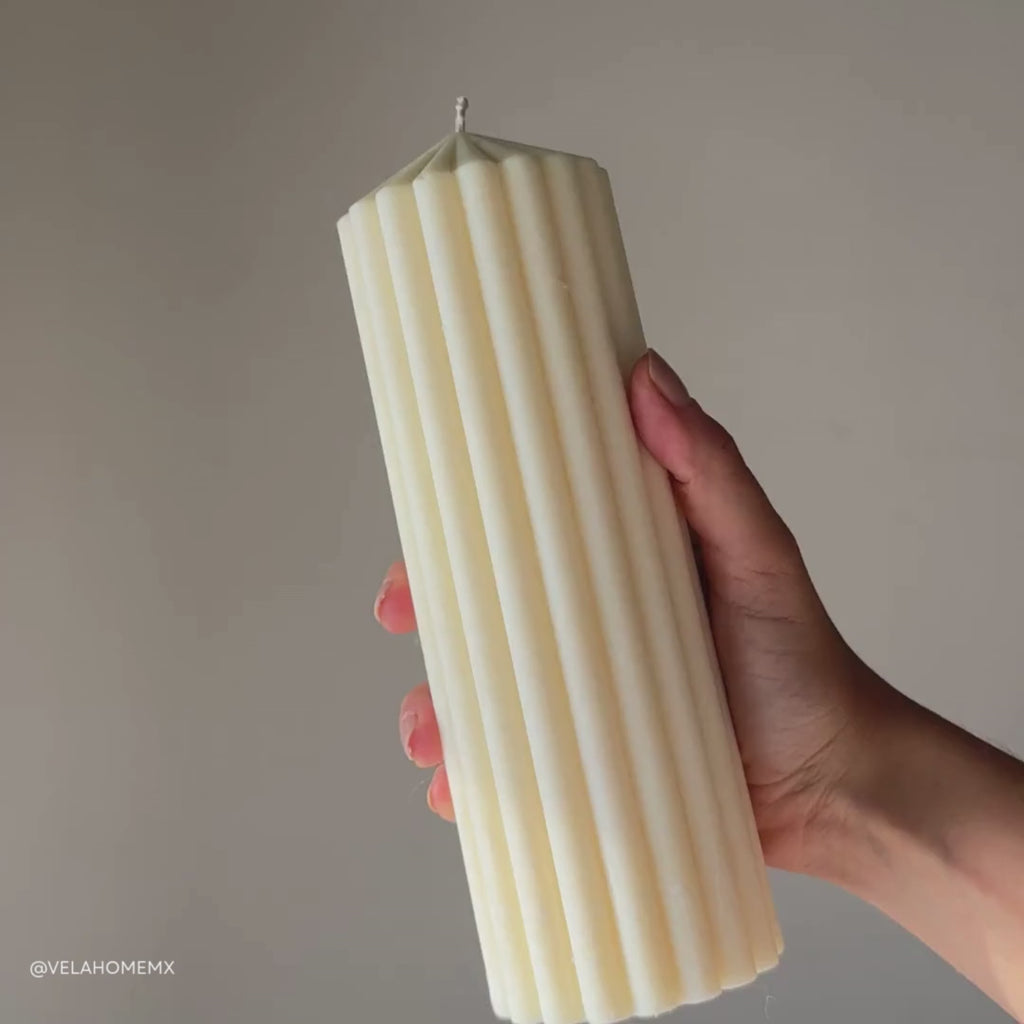 Vela Cilindro Rayado Grande