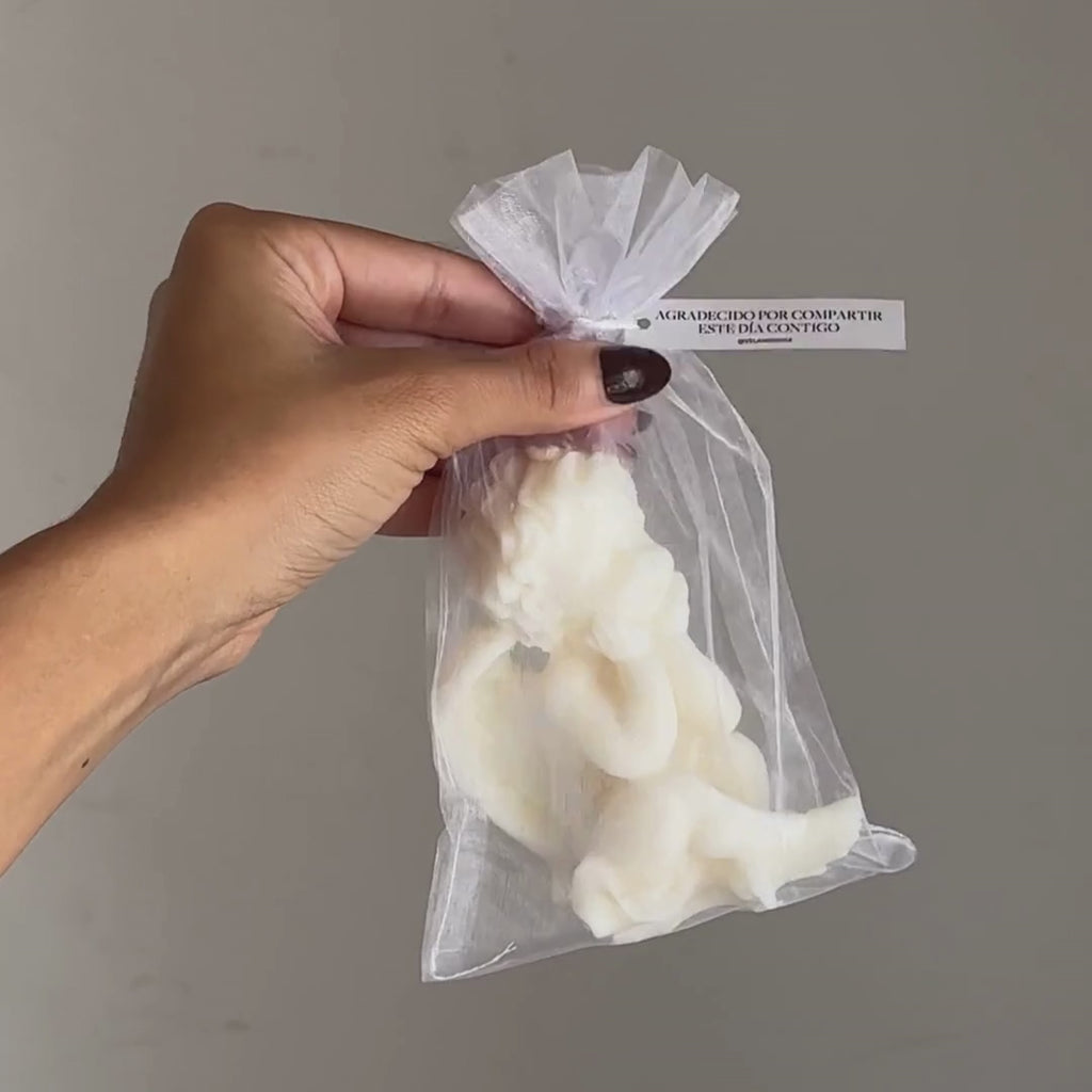 Vela Ángel en bolsa de organza