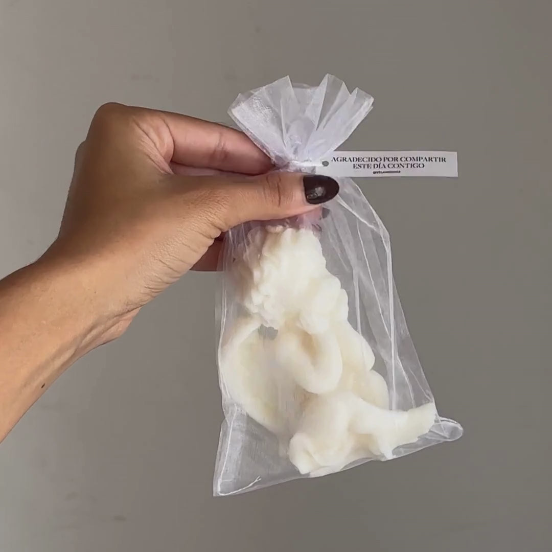 Vela Ángel en bolsa de organza