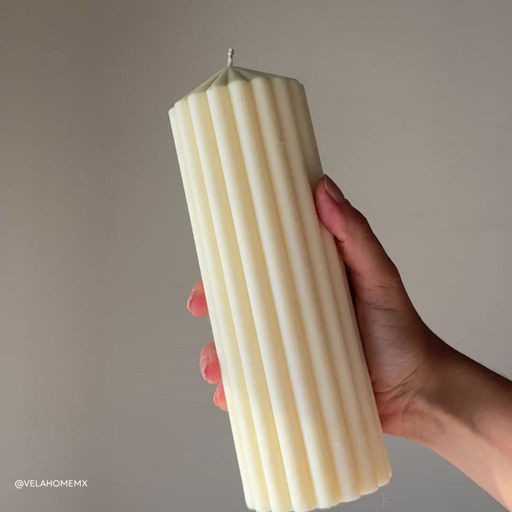 Vela Cilindro Rayado Grande