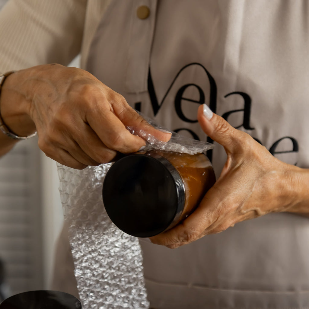 Vela Frasco Ámbar 8 oz