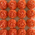 20 Velas Flor Naranja 7 cm