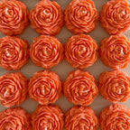 20 Velas Flor Naranja 7 cm