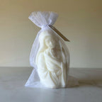 Vela Virgen María y Niño Jesús en bolsa de organza